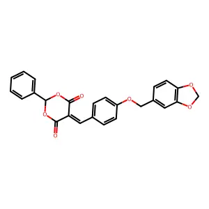 5-[4-(1,3-Benzodioxol-5-ylmethoxy)benzylidene]-2-phenyl-1,3-dioxane-4,6-dione structure
