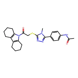 N-[4-(4-methyl-5-{[2-(1,2,3,4,5,6,7,8-octahydro-9H-carbazol-9-yl)-2-oxoethyl]sulfanyl}-4H-1,2,4-triazol-3-yl)phenyl]acetamide structure