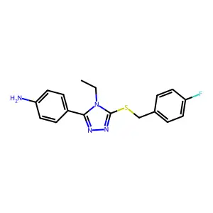 4-[4-Ethyl-5-[(4-fluorophenyl)methylsulfanyl]-1,2,4-triazol-3-yl]aniline structure