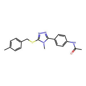 N-[4-[4-methyl-5-[(4-methylphenyl)methylsulfanyl]-1,2,4-triazol-3-yl]phenyl]acetamide structure