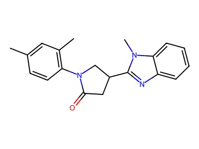 1-(2,4-dimethylphenyl)-4-(1-methyl-1H-1,3-benzodiazol-2-yl)pyrrolidin-2-one structure