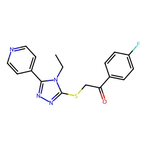 2-{[4-ethyl-5-(pyridin-4-yl)-4H-1,2,4-triazol-3-yl]sulfanyl}-1-(4-fluorophenyl)ethanone structure