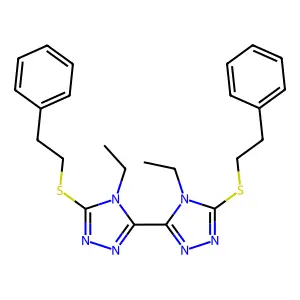4,4'-diethyl-5,5'-bis(phenethylthio)-4H,4'H-3,3'-bi(1,2,4-triazole) structure