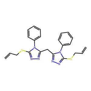 bis(5-(allylthio)-4-phenyl-4H-1,2,4-triazol-3-yl)methane structure