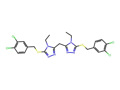 bis(5-((3,4-dichlorobenzyl)thio)-4-ethyl-4H-1,2,4-triazol-3-yl)methane structure