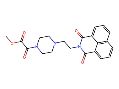 methyl 2-[4-[2-(1,3-dioxobenzo[de]isoquinolin-2-yl)ethyl]piperazin-1-yl]-2-oxoacetate structure