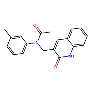 N-(3-methylphenyl)-N-[(2-oxo-1H-quinolin-3-yl)methyl]acetamide structure