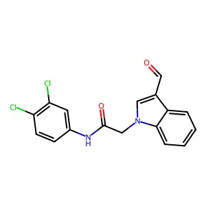 N-(3,4-dichlorophenyl)-2-(3-formyl-1H-indol-1-yl)acetamide structure