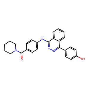 (4-((4-(4-Hydroxyphenyl)phthalazin-1-yl)amino)phenyl)(piperidin-1-yl)methanone structure
