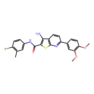 3-amino-N-(4-bromo-3-methylphenyl)-6-(3,4-dimethoxyphenyl)thieno[2,3-b]pyridine-2-carboxamide structure