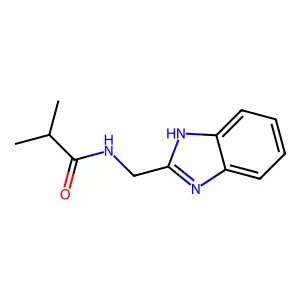 N-((1H-1,3-benzodiazol-2-yl)methyl)-2-methylpropanamide structure