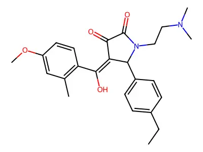 1-(2-dimethylaminoethyl)-5-(4-ethylphenyl)-4-[hydroxy-(4-methoxy-2-methylphenyl)methylidene]pyrrolidine-2,3-dione structure