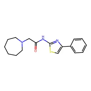 2-(azepan-1-yl)-N-(4-phenyl-1,3-thiazol-2-yl)acetamide structure