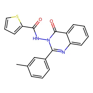 N-[2-(3-methylphenyl)-4-oxoquinazolin-3-yl]thiophene-2-carboxamide structure