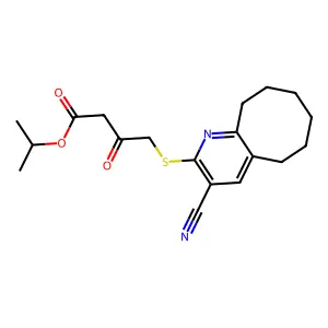 propan-2-yl 4-[(3-cyano-5,6,7,8,9,10-hexahydrocycloocta[b]pyridin-2-yl)sulfanyl]-3-oxobutanoate structure