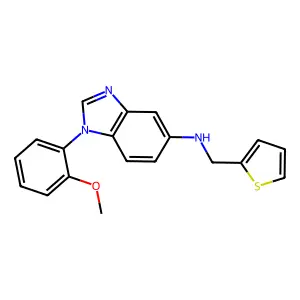 1-(2-methoxyphenyl)-N-(thiophen-2-ylmethyl)benzimidazol-5-amine structure