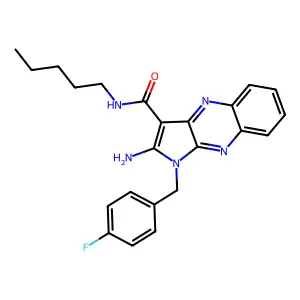 2-amino-1-(4-fluorobenzyl)-N-pentyl-1H-pyrrolo[2,3-b]quinoxaline-3-carboxamide structure