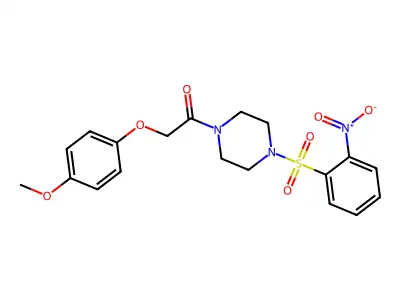 2-(4-Methoxyphenoxy)-1-[4-(2-nitrophenyl)sulfonylpiperazin-1-yl]ethanone structure