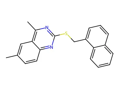 4,6-Dimethyl-2-[(1-naphthylmethyl)sulfanyl]quinazoline structure