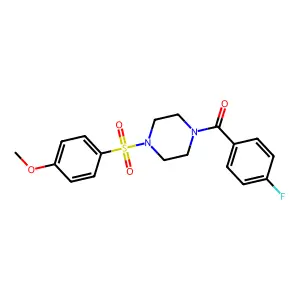(4-Fluorophenyl)-[4-(4-methoxyphenyl)sulfonylpiperazin-1-yl]methanone structure