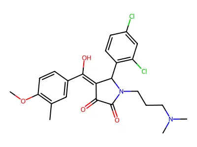 5-(2,4-dichlorophenyl)-1-[3-(dimethylamino)propyl]-3-hydroxy-4-(4-methoxy-3-methylbenzoyl)-2,5-dihydro-1H-pyrrol-2-one structure