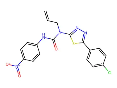 1-[5-(4-Chlorophenyl)-1,3,4-thiadiazol-2-yl]-3-(4-nitrophenyl)-1-prop-2-enylurea structure