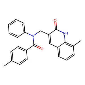 4-methyl-N-[(8-methyl-2-oxo-1H-quinolin-3-yl)methyl]-N-phenylbenzamide structure