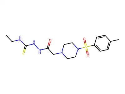 N-ethyl-2-({4-[(4-methylphenyl)sulfonyl]piperazin-1-yl}acetyl)hydrazinecarbothioamide structure