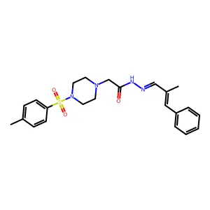 4-[(4-Methylphenyl)sulfonyl]-1-piperazineacetic acid 2-(2-methyl-3-phenyl-2-propen-1-ylidene)hydrazide structure
