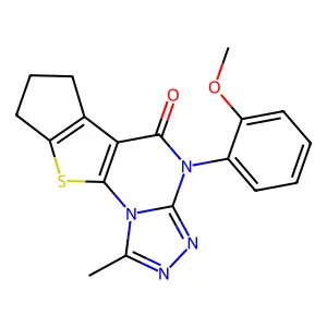 4-(2-methoxyphenyl)-1-methyl-7,8-dihydro-4H-cyclopenta[4,5]thieno[3,2-e][1,2,4]triazolo[4,3-a]pyrimidin-5(6H)-one structure