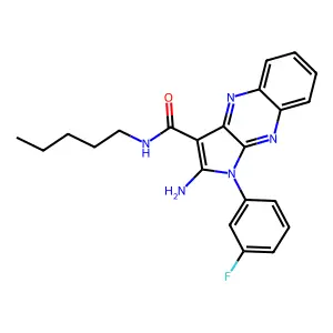 2-amino-1-(3-fluorophenyl)-N-pentyl-1H-pyrrolo[2,3-b]quinoxaline-3-carboxamide structure