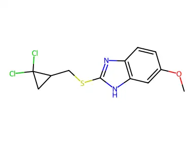 2-{[(2,2-dichlorocyclopropyl)methyl]sulfanyl}-5-methoxy-1H-benzimidazole structure