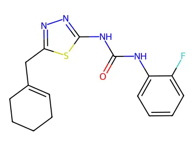 1-[5-(Cyclohexen-1-ylmethyl)-1,3,4-thiadiazol-2-yl]-3-(2-fluorophenyl)urea structure