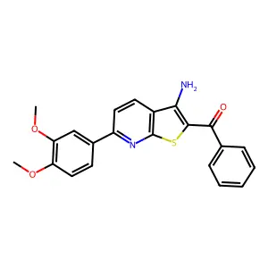 [3-Amino-6-(3,4-dimethoxyphenyl)thieno[2,3-b]pyridin-2-yl](phenyl)methanone structure