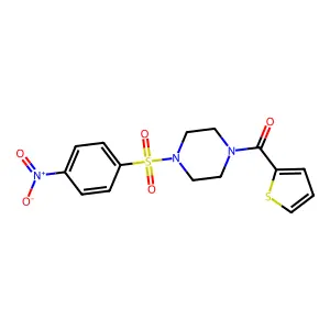 [4-(4-Nitrophenyl)sulfonylpiperazin-1-yl]-thiophen-2-ylmethanone structure