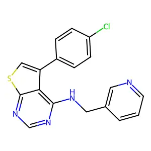5-(4-chlorophenyl)-N-(pyridin-3-ylmethyl)thieno[2,3-d]pyrimidin-4-amine structure