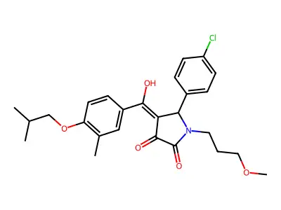 5-(4-chlorophenyl)-3-hydroxy-1-(3-methoxypropyl)-4-[3-methyl-4-(2-methylpropoxy)benzoyl]-2,5-dihydro-1H-pyrrol-2-one structure