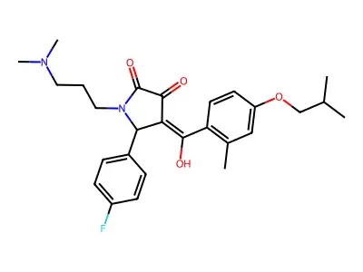 1-[3-(dimethylamino)propyl]-5-(4-fluorophenyl)-3-hydroxy-4-[2-methyl-4-(2-methylpropoxy)benzoyl]-2,5-dihydro-1H-pyrrol-2-one structure