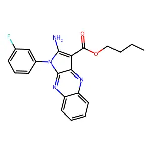 butyl 2-amino-1-(3-fluorophenyl)-1H-pyrrolo[2,3-b]quinoxaline-3-carboxylate structure
