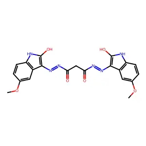 N1',N3'-bis(5-methoxy-2-oxo-indol-3-yl)propanedihydrazide structure