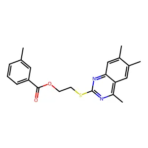 2-[(4,6,7-Trimethylquinazolin-2-yl)sulfanyl]ethyl 3-methylbenzoate structure