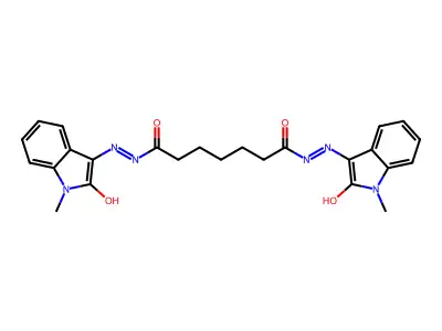 N'~1~,N'~7~-bis[(3E)-1-methyl-2-oxo-1,2-dihydro-3H-indol-3-ylidene]heptanedihydrazide structure