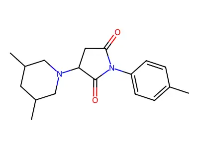 3-(3,5-Dimethyl-1-piperidinyl)-1-(4-methylphenyl)pyrrolidine-2,5-dione structure