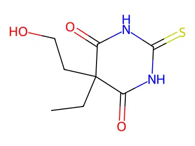 5-Ethyl-5-(2-hydroxyethyl)-2-sulfanylidene-1,3-diazinane-4,6-dione structure