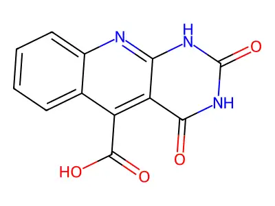 2,4-Dioxo-1,2,3,4-tetrahydropyrimido[4,5-b]quinoline-5-carboxylic acid structure