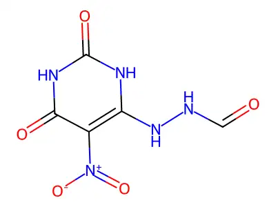 N-[(5-nitro-2,4-dioxo-1H-pyrimidin-6-yl)amino]formamide structure