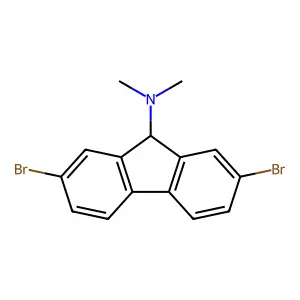 2,7-dibromo-N,N-dimethyl-9H-fluoren-9-amine structure