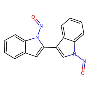 1-Nitroso-2-(1-nitrosoindol-3-yl)indole structure