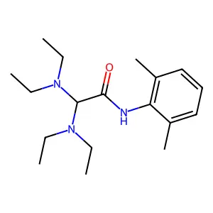 2,2-Bis(diethylamino)-N-(2,6-dimethylphenyl)acetamide structure