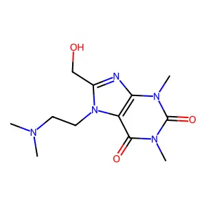 7-(2-Dimethylaminoethyl)-8-(hydroxymethyl)-1,3-dimethyl-purine-2,6-dione structure
